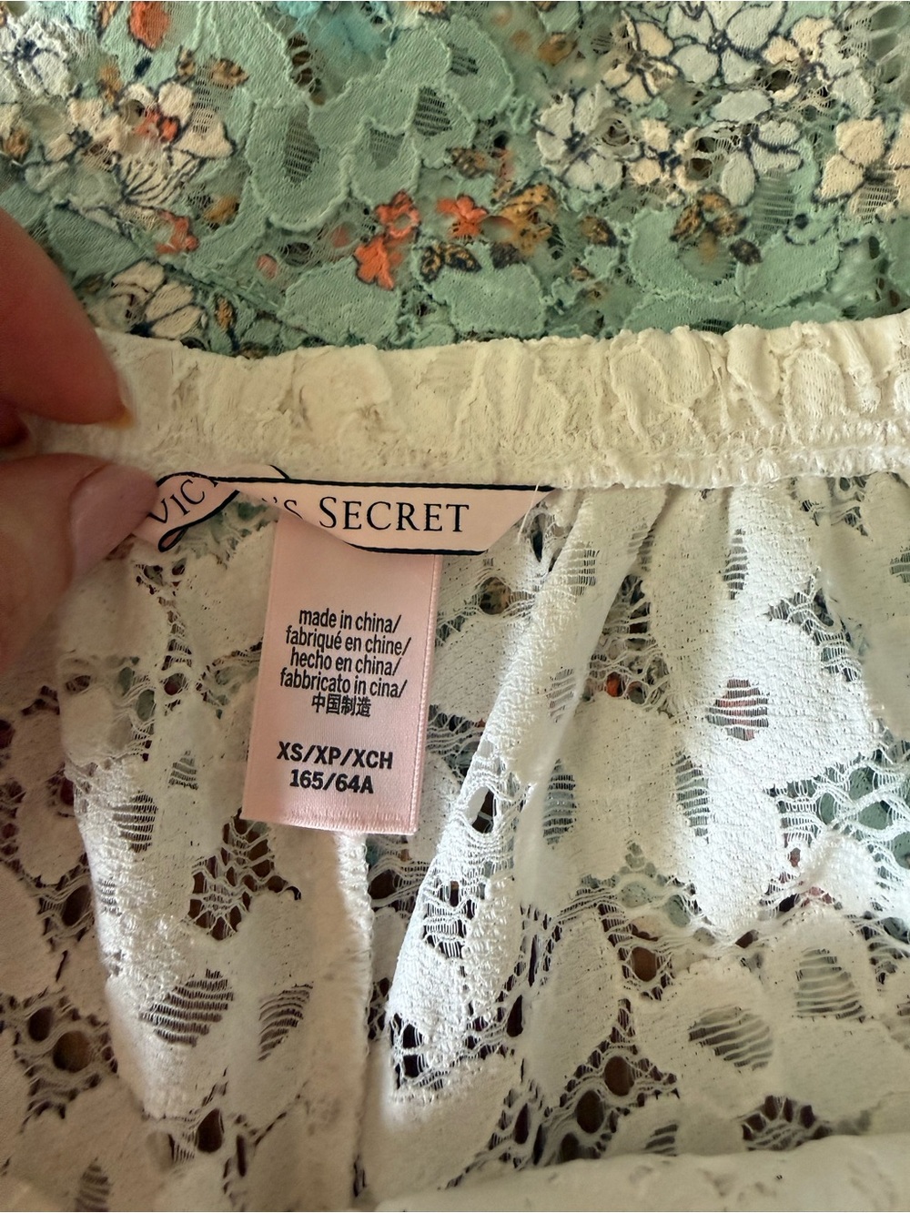 Victoria's Secret Lace Ruffle Shorts Trio - White, Mint Floral, Pink - Size XS - Picture 2 of 4